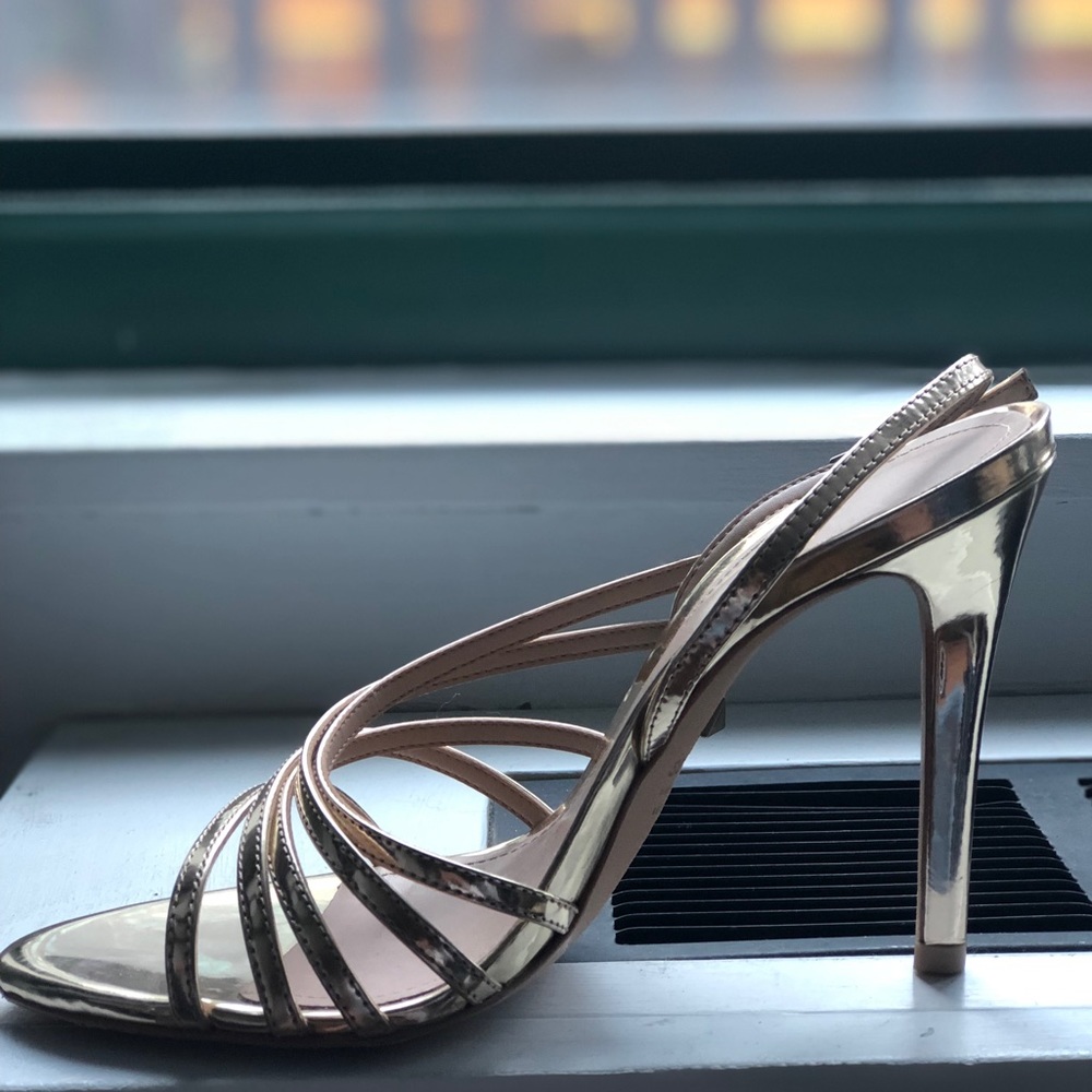 SCHUTZ Taila Gold heeled sandals - size 8